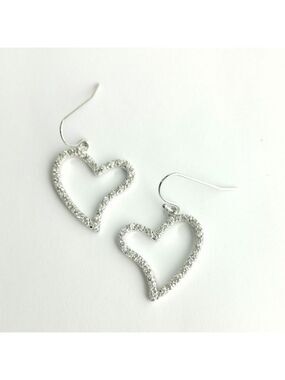 CZ Sterling Silver Heart dangle Earrings 🆕
